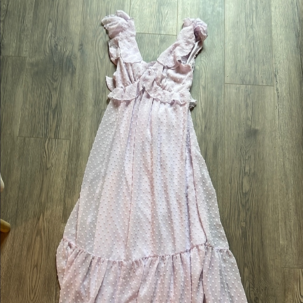 Purple lilac  Ruffled Maxi Dress